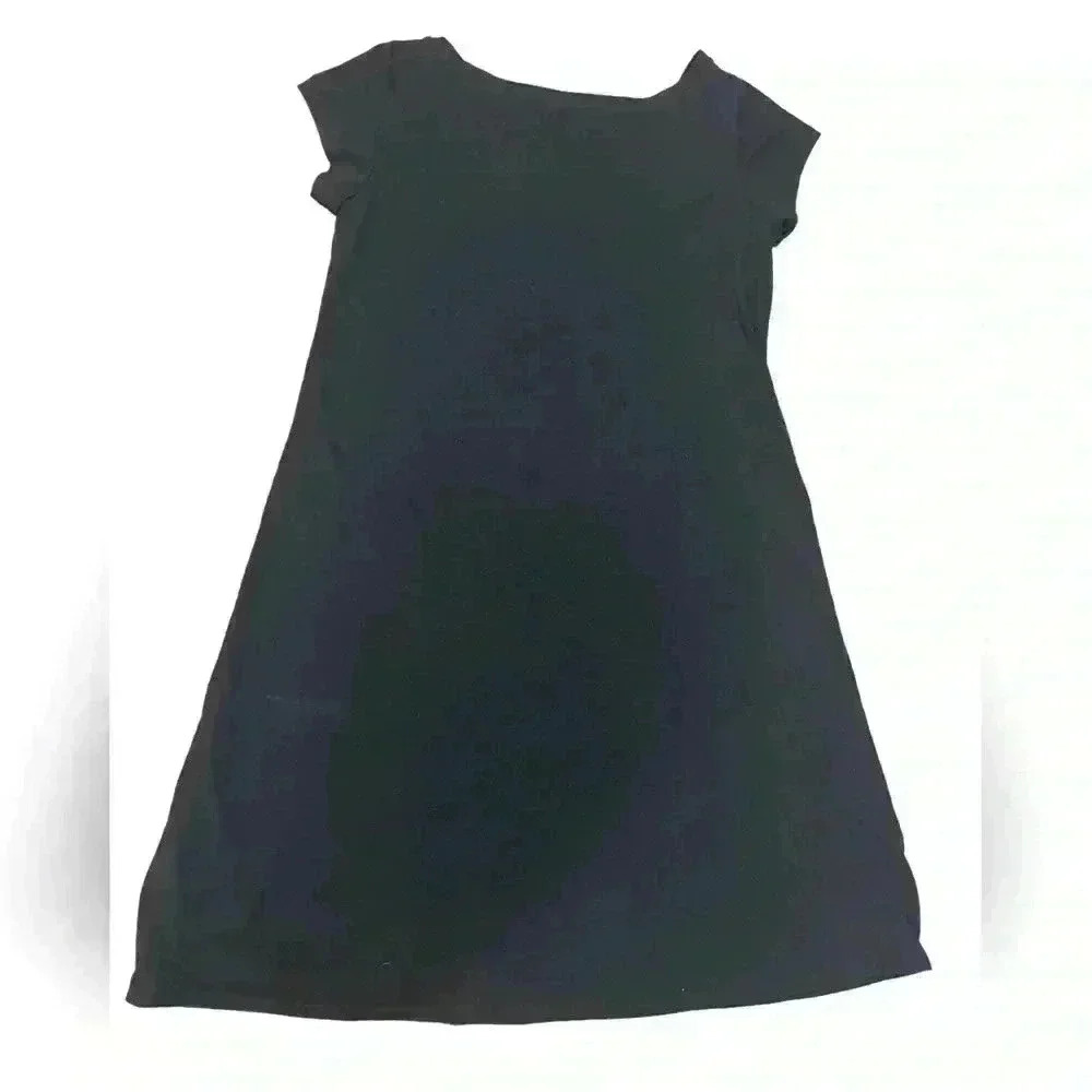Eileen Fisher Organic Pima Cotton Soft Black Jersey T-Shirt Dress Size S - Picture 3 of 6